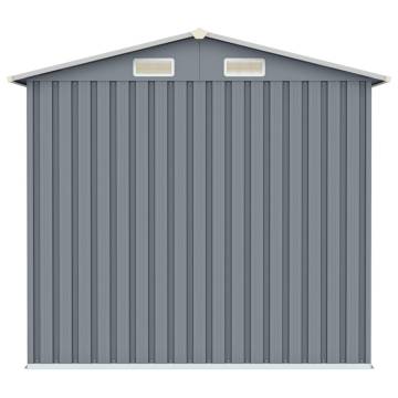 Garden Shed Grey 205x129x183 cm Galvanised Steel