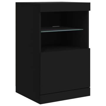 Sideboard with LED Lights Black 123x37x67 cm