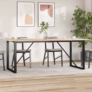 Dining Table O-Frame 200x100x75 cm Solid Wood Pine and Cast Iron