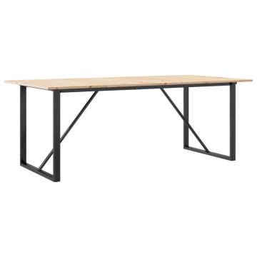 Dining Table O-Frame 200x100x75 cm Solid Wood Pine and Cast Iron