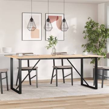 Dining Table O-Frame 200x100x75 cm Solid Wood Pine and Cast Iron