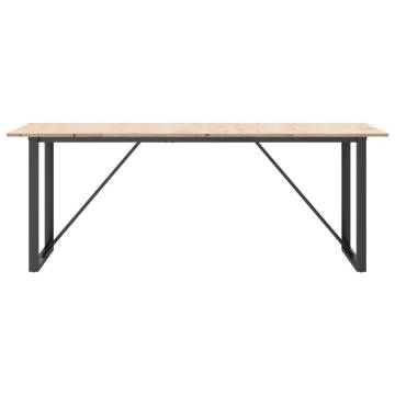 Dining Table O-Frame 200x100x75 cm Solid Wood Pine and Cast Iron