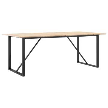 Dining Table O-Frame 200x100x75 cm Solid Wood Pine and Cast Iron