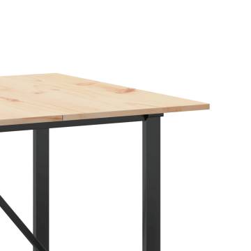 Dining Table O-Frame 200x100x75 cm Solid Wood Pine and Cast Iron