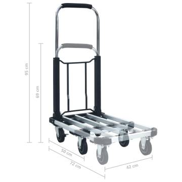 Foldable Transport Trolley 150 kg Aluminium Sliver