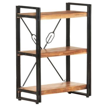 3-Tier Bookcase 60x30x80 cm Solid Acacia Wood