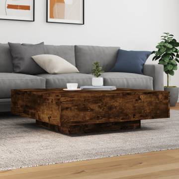 Coffee Table Smoked Oak 100x100x31 cm Engineered Wood