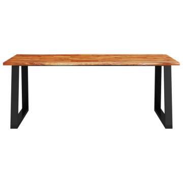 Dining Table with Live Edge 200x90x75 cm Solid Wood Acacia