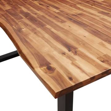 Dining Table with Live Edge 200x90x75 cm Solid Wood Acacia