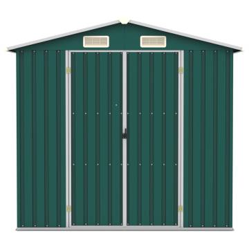 Garden Shed Green 205x129x183 cm Galvanised Steel