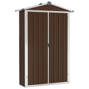 Garden Shed Brown 116x45x175 cm Galvanised Steel