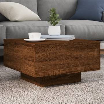 Coffee Table Brown Oak 55x55x31 cm Engineered Wood