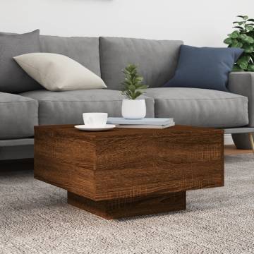 Coffee Table Brown Oak 55x55x31 cm Engineered Wood