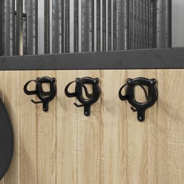 Bridle Racks 3 pcs Wall Mounted Black Iron