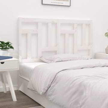 Bed Headboard White 125.5x4x100 cm Solid Wood Pine