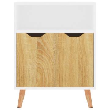 Sideboard White and Sonoma Oak 60x30x72 cm Engineered Wood