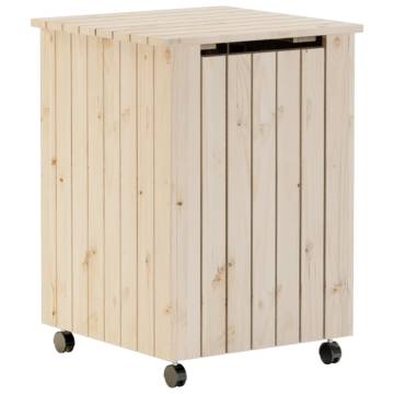 Laundry Basket with Wheels RANA 45x45x64 cm Solid Wood Pine