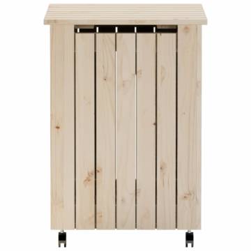 Laundry Basket with Wheels RANA 45x45x64 cm Solid Wood Pine