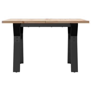 Coffee Table Y-Frame 60x60x40 cm Solid Wood Pine and Cast Iron