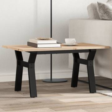 Coffee Table Y-Frame 80x50x40 cm Solid Wood Pine and Cast Iron