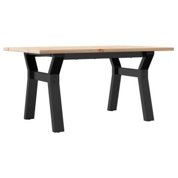 Coffee Table Y-Frame 80x50x40 cm Solid Wood Pine and Cast Iron