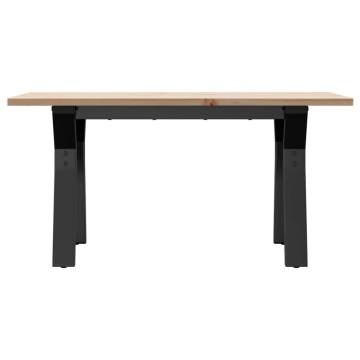 Coffee Table Y-Frame 80x50x40 cm Solid Wood Pine and Cast Iron