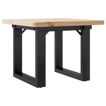 Coffee Table O-Frame 50x50x35.5 cm Solid Wood Pine and Cast Iron