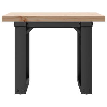 Coffee Table O-Frame 50x50x35.5 cm Solid Wood Pine and Cast Iron