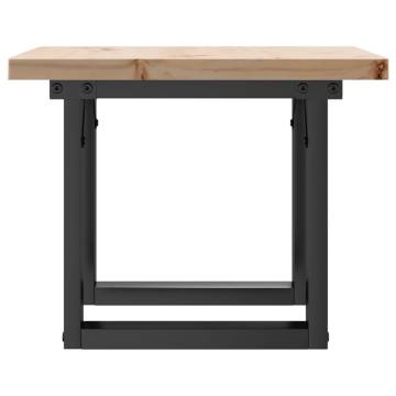 Coffee Table O-Frame 50x50x35.5 cm Solid Wood Pine and Cast Iron