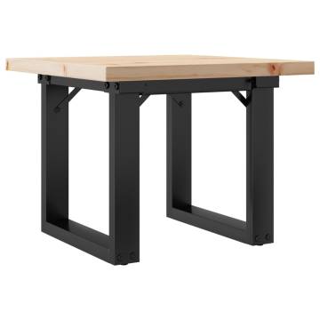 Coffee Table O-Frame 50x50x35.5 cm Solid Wood Pine and Cast Iron