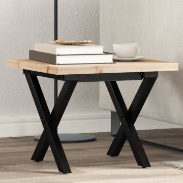 Coffee Table X-Frame 40x40x35.5 cm Solid Wood Pine and Cast Iron