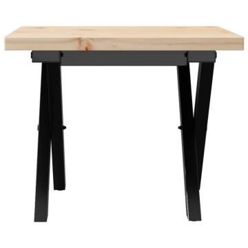 Coffee Table X-Frame 40x40x35.5 cm Solid Wood Pine and Cast Iron