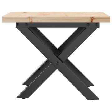 Coffee Table X-Frame 40x40x35.5 cm Solid Wood Pine and Cast Iron