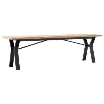 Coffee Table Y-Frame 160x40x45.5 cm Solid Wood Pine and Cast Iron