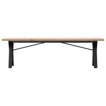 Coffee Table Y-Frame 160x40x45.5 cm Solid Wood Pine and Cast Iron