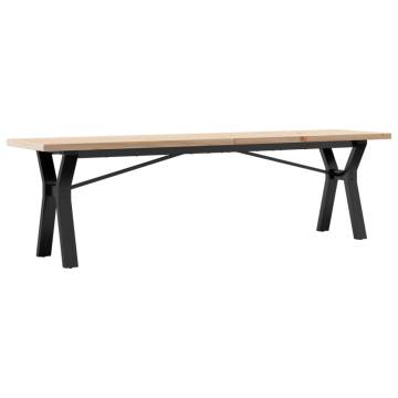 Coffee Table Y-Frame 160x40x45.5 cm Solid Wood Pine and Cast Iron