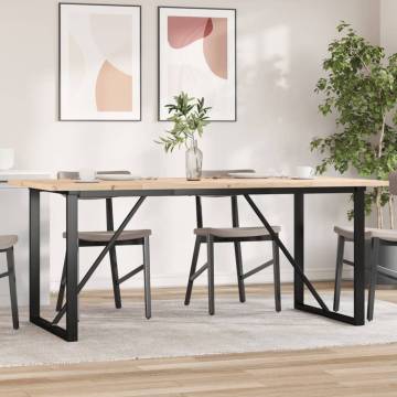 Dining Table O-Frame 180x90x75.5 cm Solid Wood Pine and Cast Iron