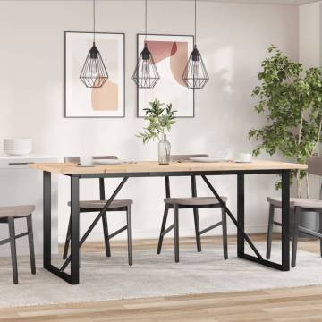 Dining Table O-Frame 180x90x75.5 cm Solid Wood Pine and Cast Iron