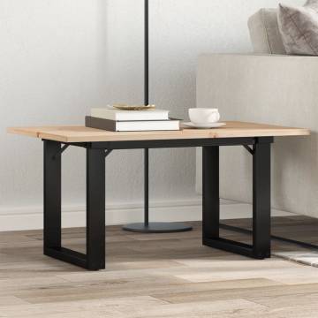 Coffee Table O-Frame 80x50x40 cm Solid Wood Pine and Cast Iron