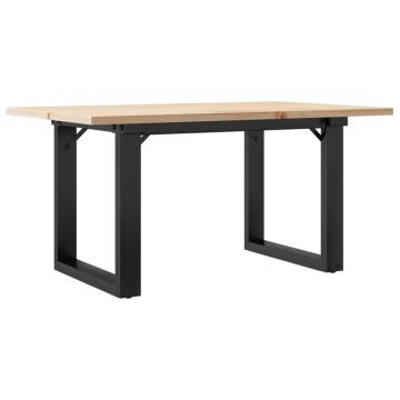 Coffee Table O-Frame 80x50x40 cm Solid Wood Pine and Cast Iron