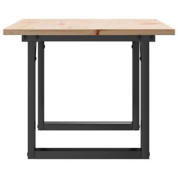 Coffee Table O-Frame 80x50x40 cm Solid Wood Pine and Cast Iron