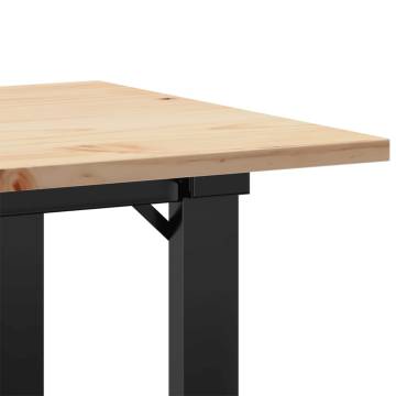 Coffee Table O-Frame 80x50x40 cm Solid Wood Pine and Cast Iron