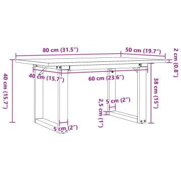 Coffee Table O-Frame 80x50x40 cm Solid Wood Pine and Cast Iron