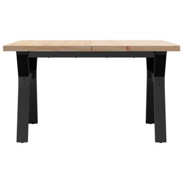 Coffee Table Y-Frame 80x80x45.5 cm Solid Wood Pine and Cast Iron