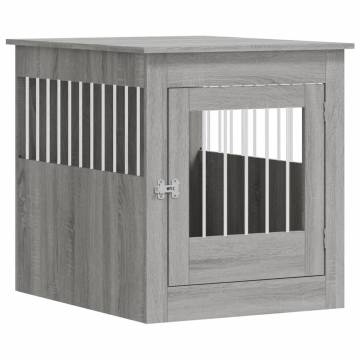 Dog Crate Furniture Grey Sonoma 64.5x80x71 cm Engineered Wood