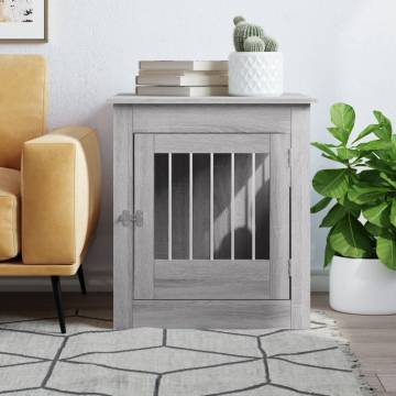 Dog Crate Furniture Grey Sonoma 64.5x80x71 cm Engineered Wood