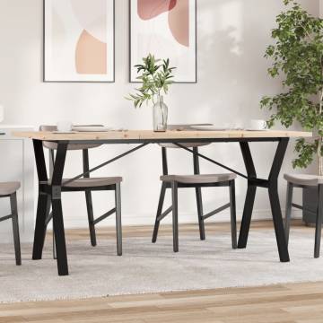 Dining Table Y-Frame 140x80x75.5 cm Solid Wood Pine and Cast Iron