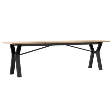 Coffee Table Y-Frame 160x40x45 cm Solid Wood Pine and Cast Iron