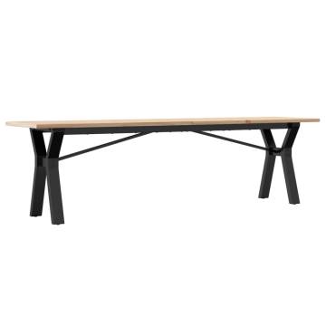 Coffee Table Y-Frame 160x40x45 cm Solid Wood Pine and Cast Iron