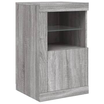 Sideboard with LED Lights Grey Sonoma 164x37x67 cm